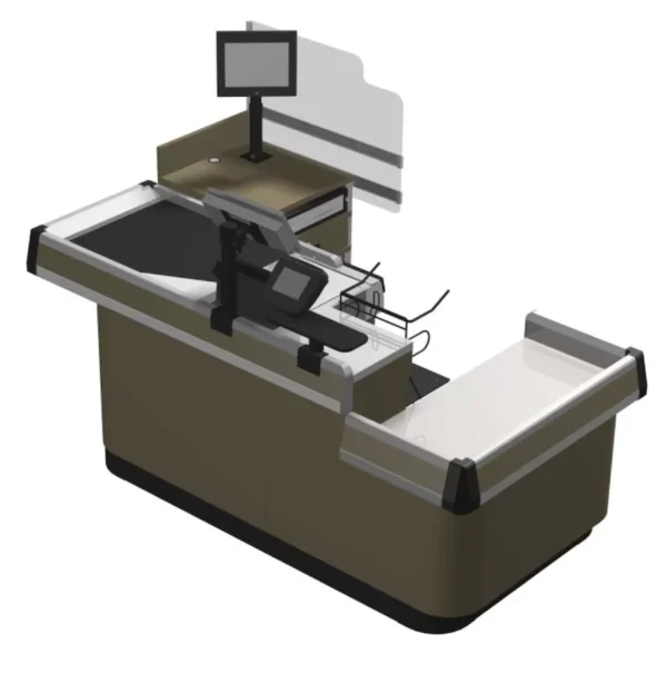 Check-out Counter single unit "I" type, static MS bumper - Image 4